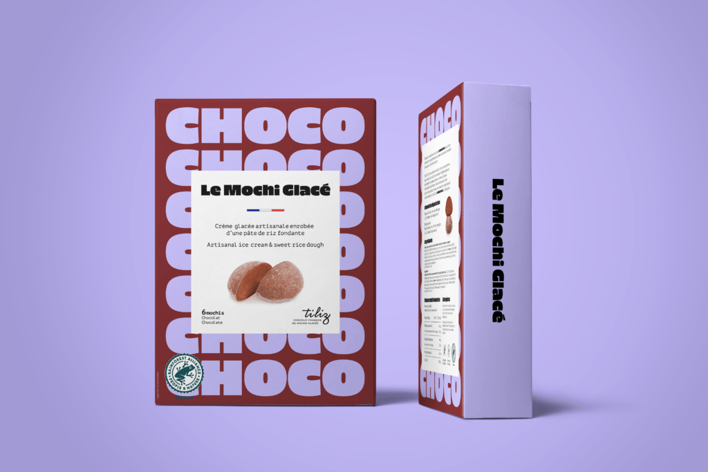 Fabricant français de mochi glacé : marque Le Mochi Glacé packaging chocolat