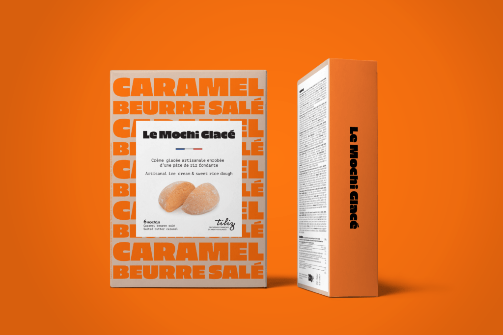 Fabricant français de mochi glacé : marque Le Mochi Glacé packaging caramel beurre salé